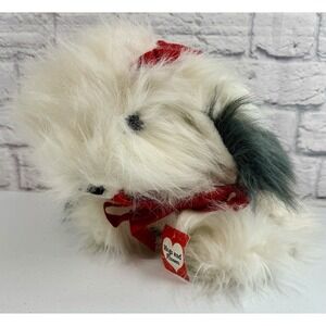 *NEW* Vintage 14" Fluffies Plush Sheep Dog White/Gray Stuffed Animal